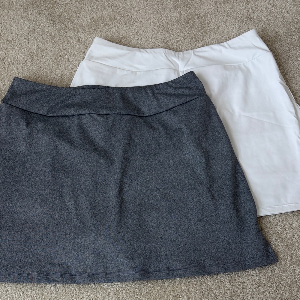 2 PACK - Gray and White Women's Athletic Skirt Set